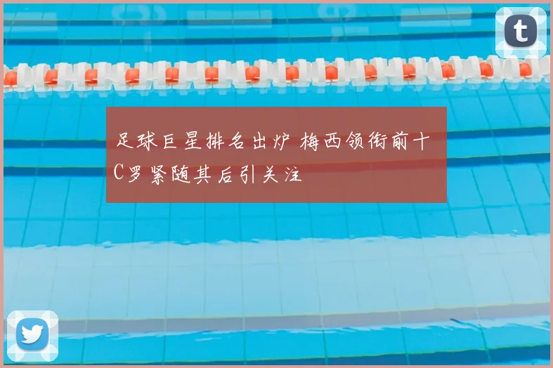 足球巨星排名出炉 梅西领衔前十 C罗紧随其后引关注